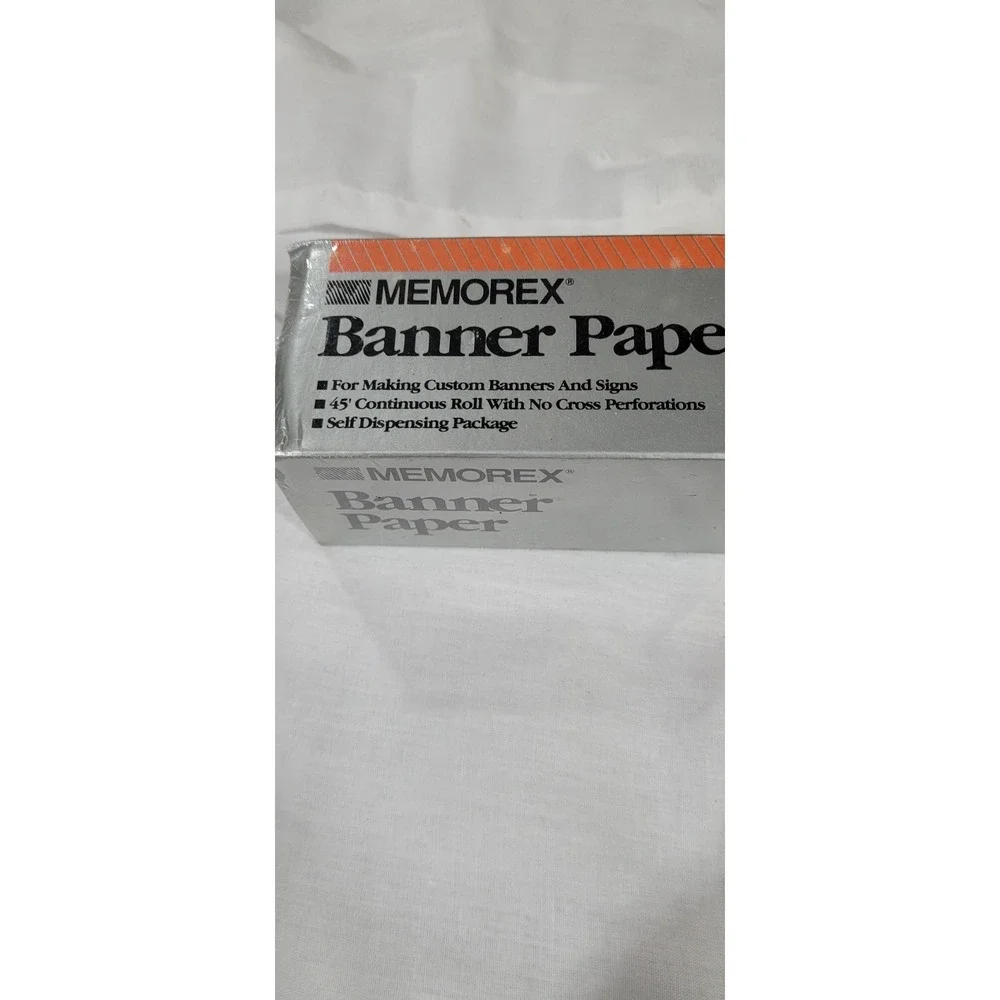 Vintage Memorex Banner Paper 1 Continuous Roll White - Sealed